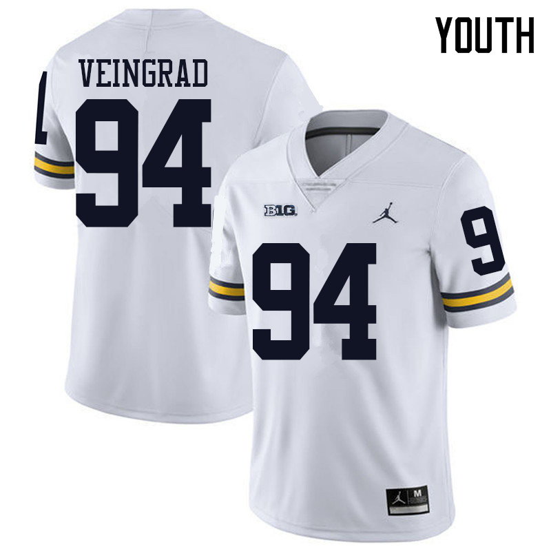 Jordan Brand Youth #94 Ryan Veingrad Michigan Wolverines College Football Jerseys Sale-White